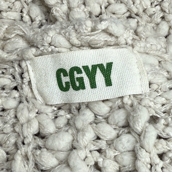 CGYY Chunky Knit Hooded Open Front Cardigan Sweater Cream Oversized Cozy Boho - Picture 10 of 11